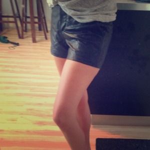 NEW! Pim and Larkin leather quilted shorts