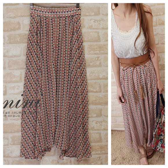 🚫SOLD🚫Waist Asymmetric Chiffon Maxi Skirt