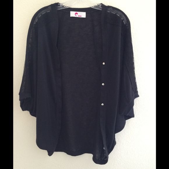 🚫SOLD🚫Lace Mesh 3/4 Sleeves Batwing Cardigan