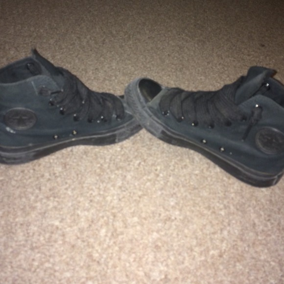 All back high top chucks