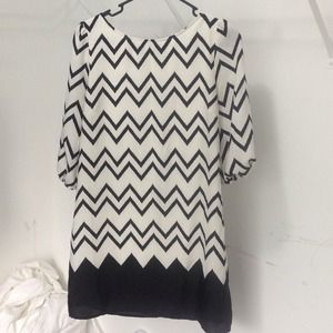 Black and White Chevron Dress