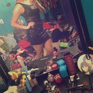 Black sequin dress