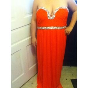 Coral Deep Drop Dress.