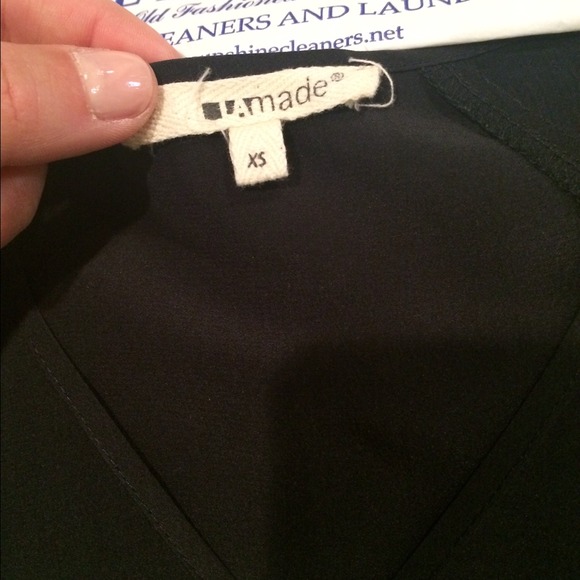 Black silk flowy top by Made - Picture 4 of 4