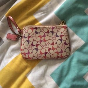 Coach heart wristlet