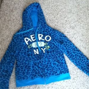 Blue leopard printed sweater