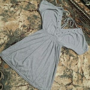 Sexy low cut grey top