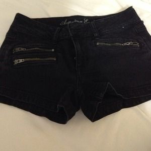 Black zipper shorts