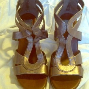 Dolce Vita wedge sandals - metallic with cork heel