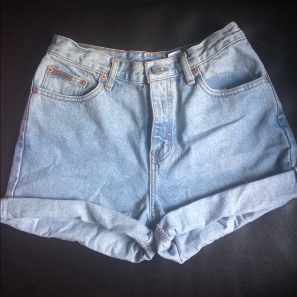 Denim high waisted shorts