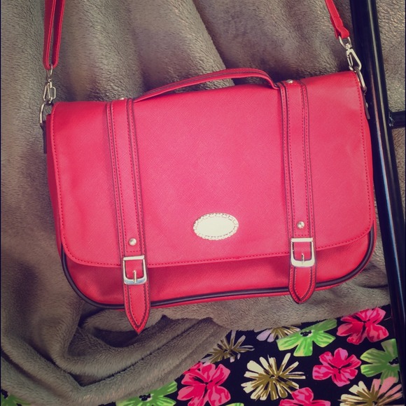 Red crossbody handbag