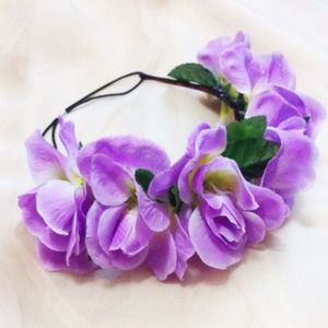 purple halo flower crown headband