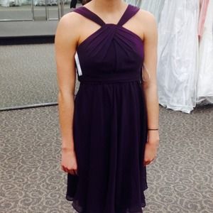 Plum cocktail or bridesmaid dress