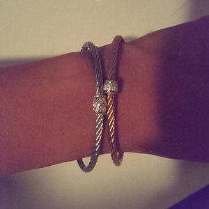 NWT Charriol Classique 18k wg/Ss bangle