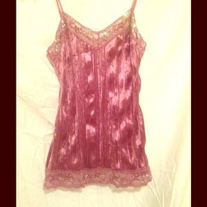 Light mauve lace and sequin cami