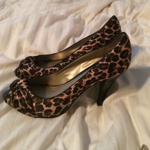 BOGO Leopard Print Peep-toe Pumps