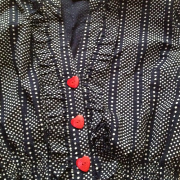 Navy blue with white polka dots - Picture 2 of 2