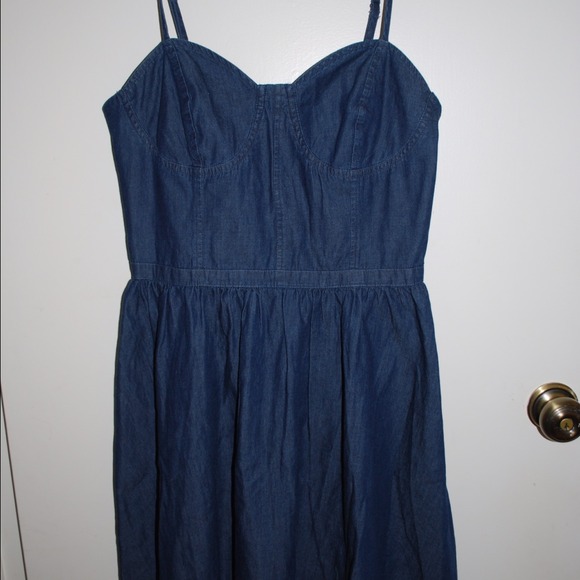 NWOT LC Lauren Conrad denim A-line corset dress