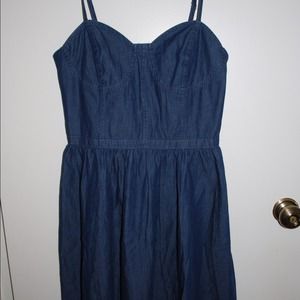 NWOT LC Lauren Conrad denim A-line corset dress