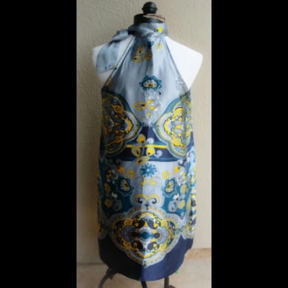 SOLD!!  Renee C. Paisley Bow Halter Dress - Picture 3 of 3