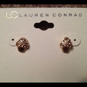 LC Lauren Conrad cupcake earrings. Gold color.