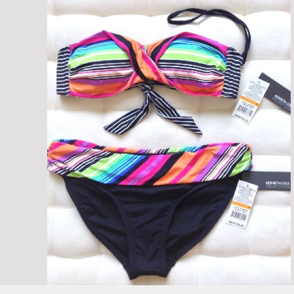 ❌SOLD❌BIKINI BY KENNETH COLE - NEON STRIPED