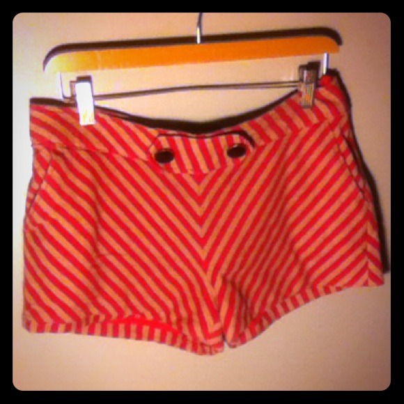 Red and tan Lola stripped shorts