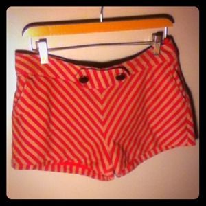 Red and tan Lola stripped shorts