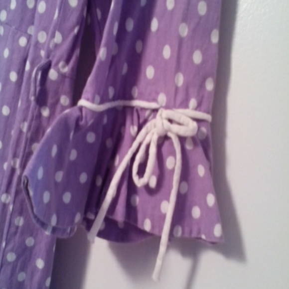 Vintage lavender & white polka dot  summer dress - Picture 4 of 4
