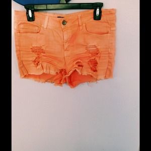 Sunset orange high waisted shorts!
