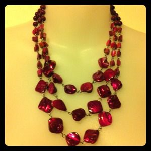 Adjustable hot pink genuine shell necklace