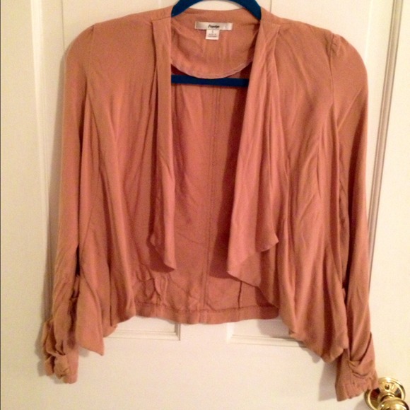 Long sleeve open drape blazer. Tan. Size small