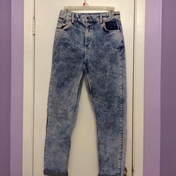 Top Shop Acid Wash Mom Jeans