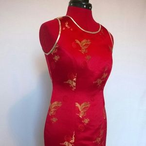 Chinese Brocade Sleeveless Red dress