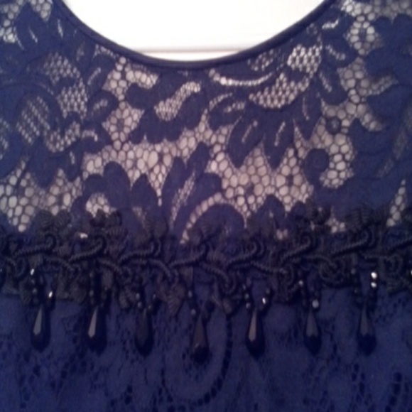 Vintage black LBD Black jeweled app cocktail dress - Picture 3 of 3