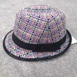 Coach fedora, multicolor tweed, nwt