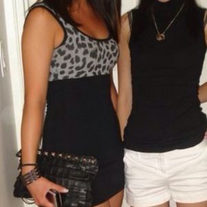 💄Little Black Leopard Dress