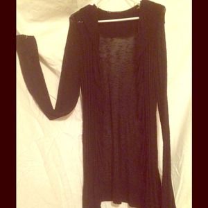 Black long duster like sweater