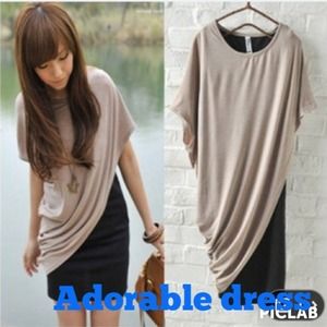 Two piece dress Black and Tan size small NWOT