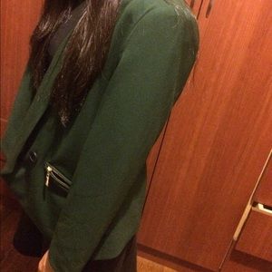 Green jacket/ blazer with buttons and two zippers