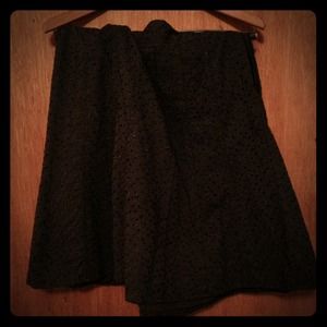 LAST CALL! ANN TAYLOR DRK BRWN COTTON EYELET SKIRT