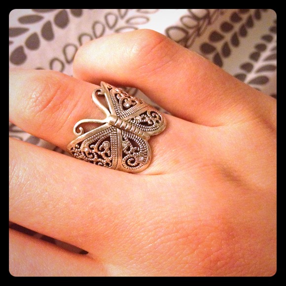 Sterling silver butterfly ring