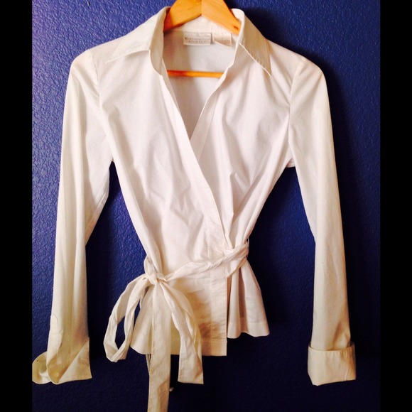Worthington wrap around blouse