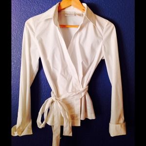 Worthington wrap around blouse