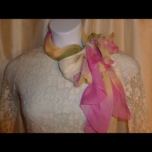 Sheer, long silk scarf.