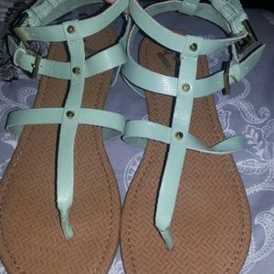 Mint colored gladiator sandals