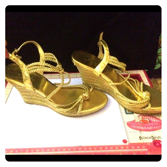 Gold and tan Wedges By Michael Kors
