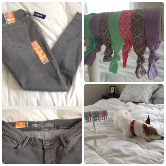 Old Navy Pants Grey Jeans Yoga Hair Ties Bundle Poshmark