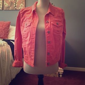 Pink denim jacket. Brand new with tags!