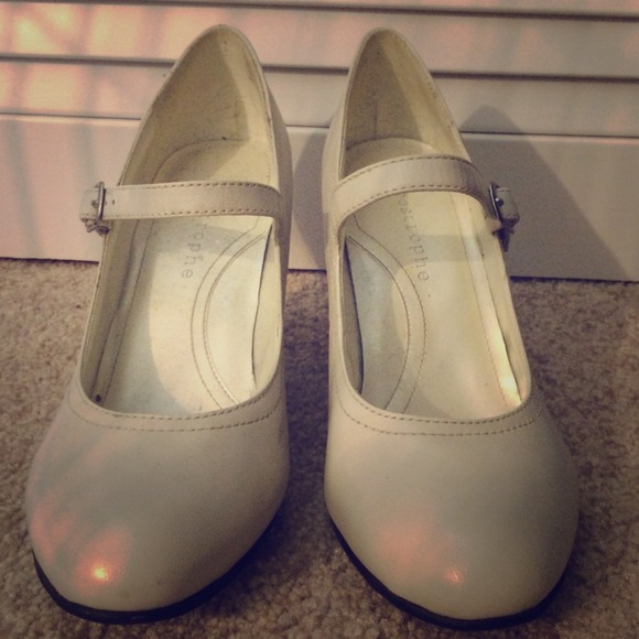 White Mary Jane Heels